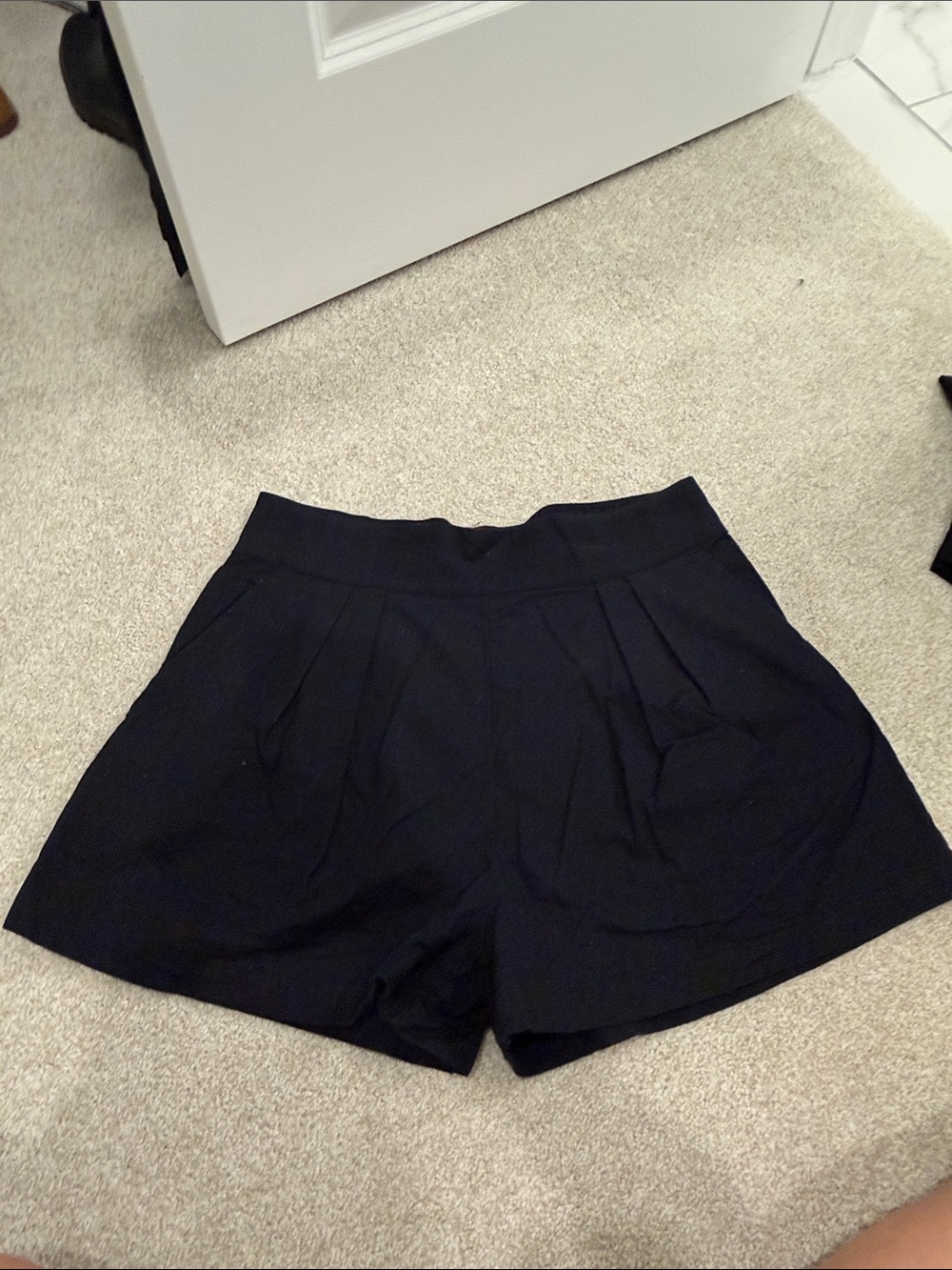Abercrombie and fitch black linen shorts
